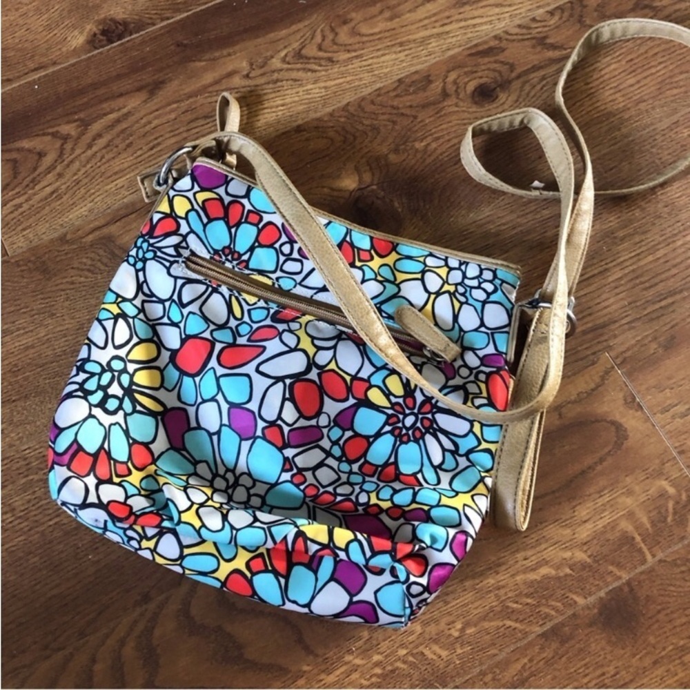 Nicole Miller New York floral pattern crossbody purse